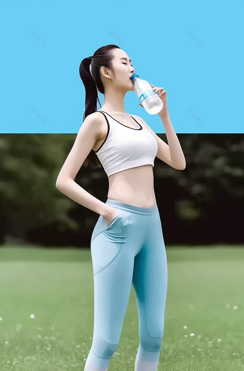 运动后休息的女青年人物摄影,高清,摄影图,摄影图片,图片大全,摄影图免费下载